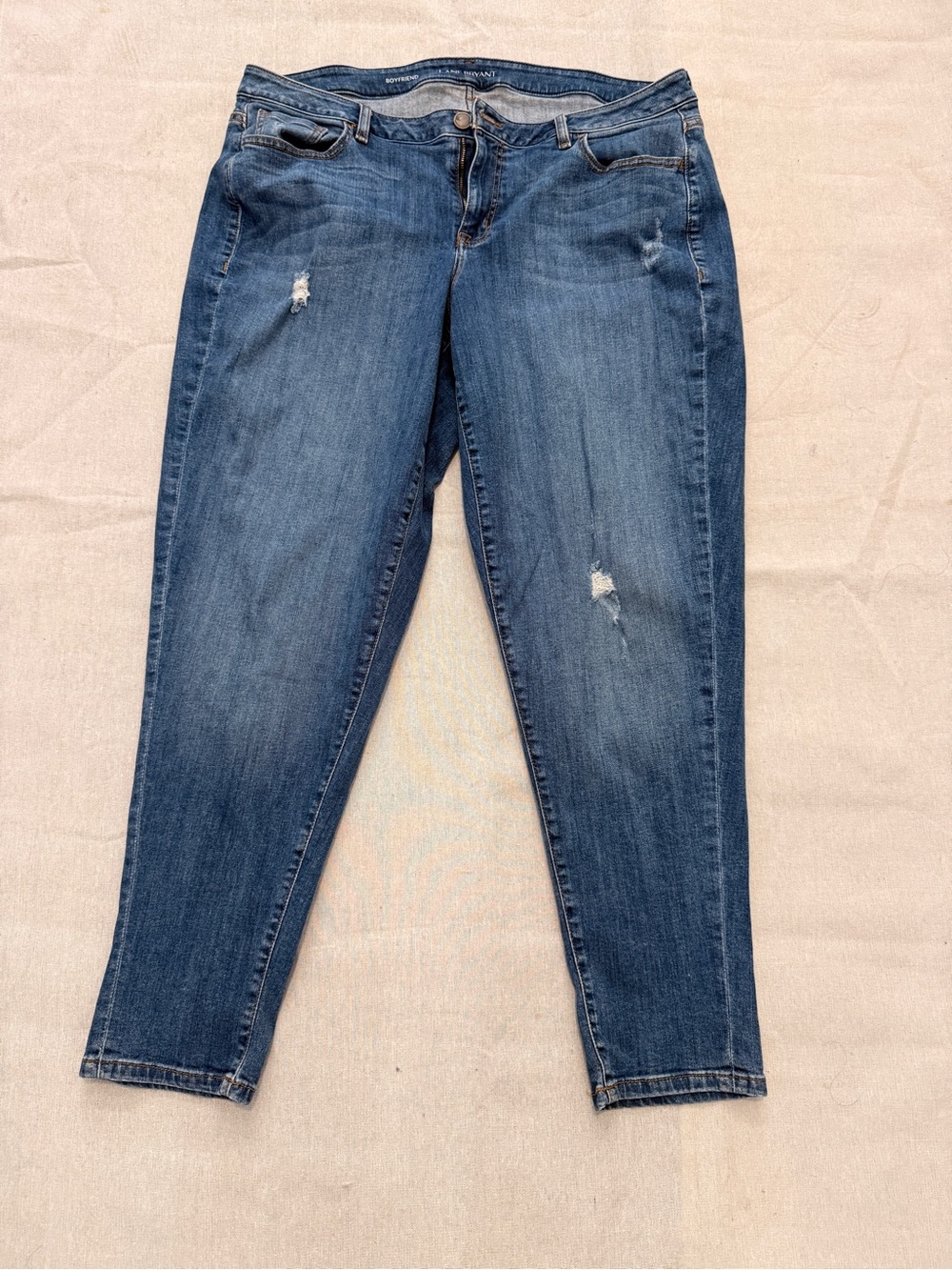 Lane Bryant Boyfriend Jeans Size 20 Distressed Stretch Denim Plus Size